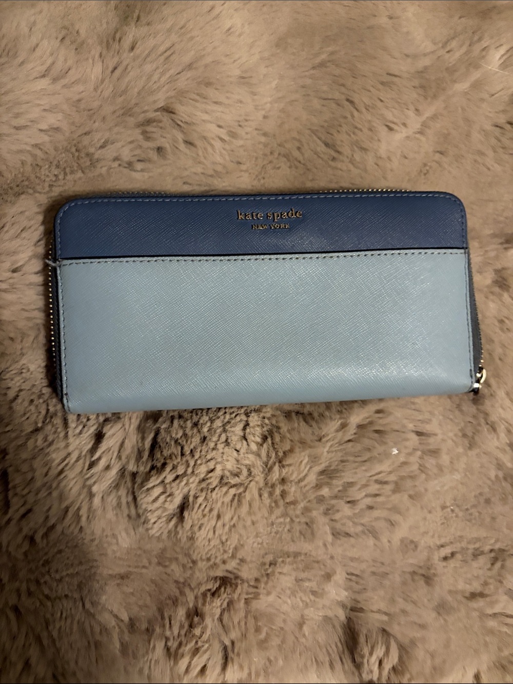 kate spade Two-Tone Blue Zip Wallet